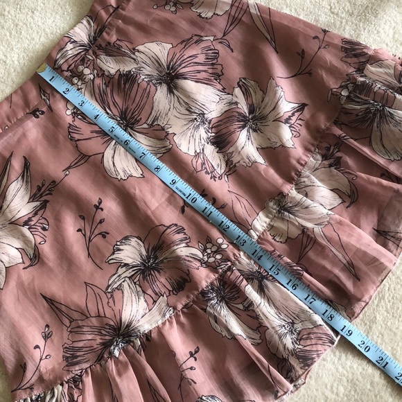 Toby Heart Ginger floral printed ruffle hem chiffon skirt - Picture 6 of 12